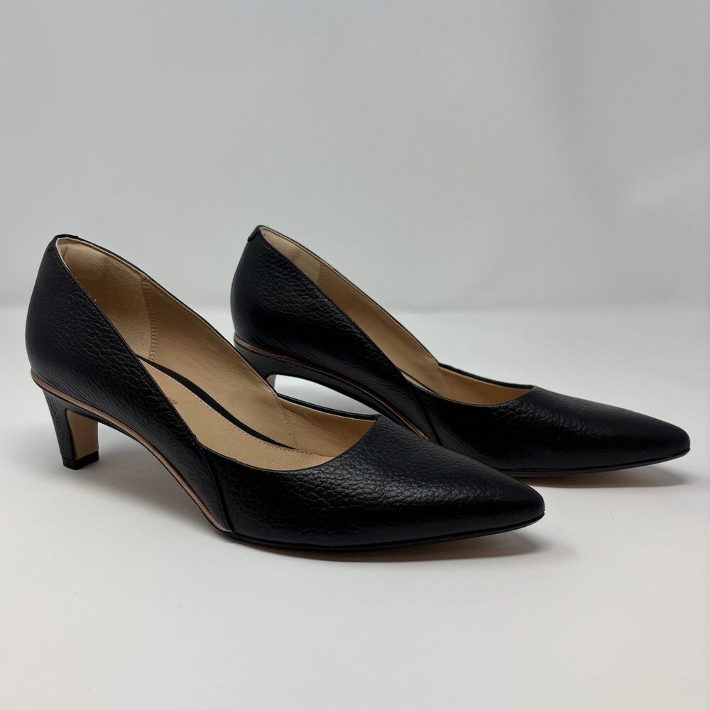 Clarks Cushion Plus Black Leather Pointed Toe Heels Women's Shoes 8 M - Picture 2 of 7